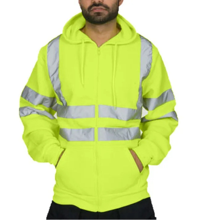 Traffic Reflective Safety Construction Work Jacket Outdoor Sweater Work Safety Coat Outdoor Construction Hi Vis Work Jacket