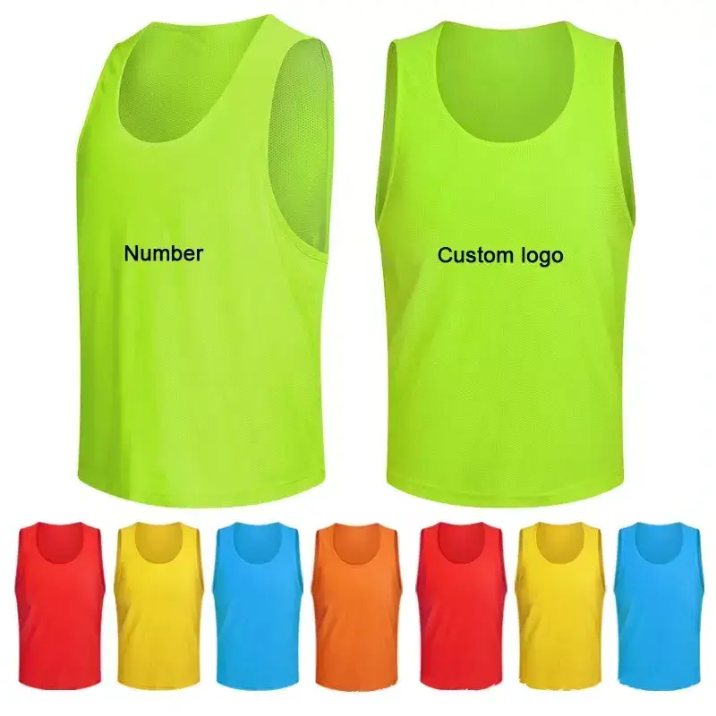 Wholesale Customized Soccer Football Training Mesh sleeveless Bib Vest Jersey