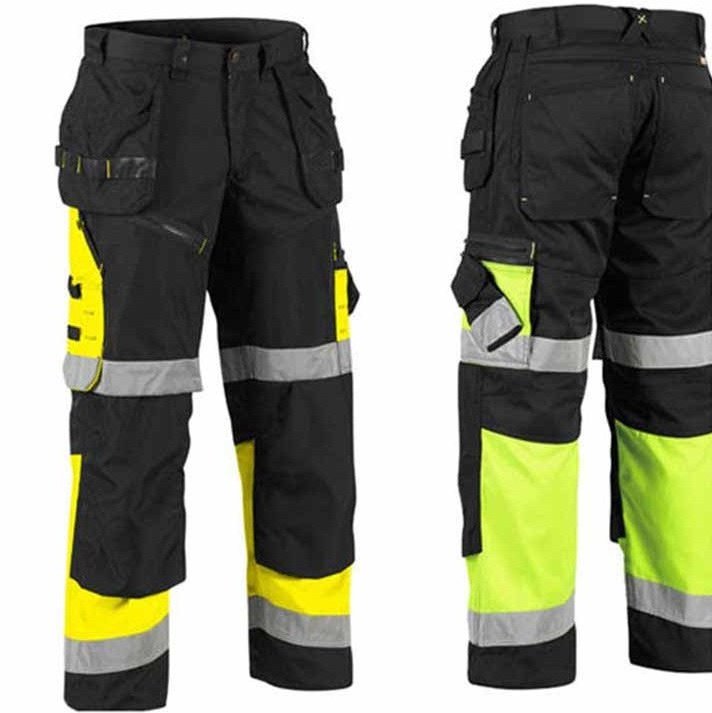 Hi Vis Construction Safety Pants Construction Reflective Visibility Safety Work Pants Lightweight Reflective Tape Safety Pants