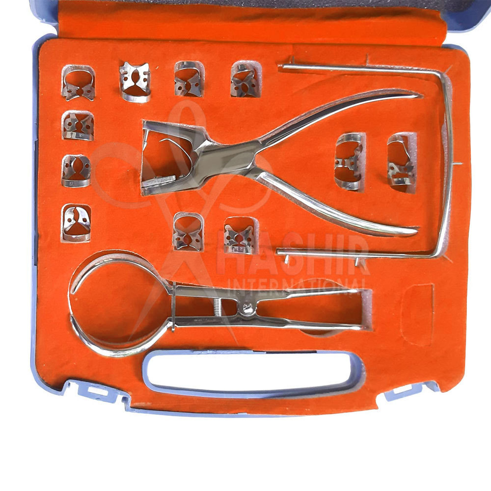 Stainless Steel Dental Rubber dam Tool kit Rubber Dam Clamps Forceps Kits for Dental Use