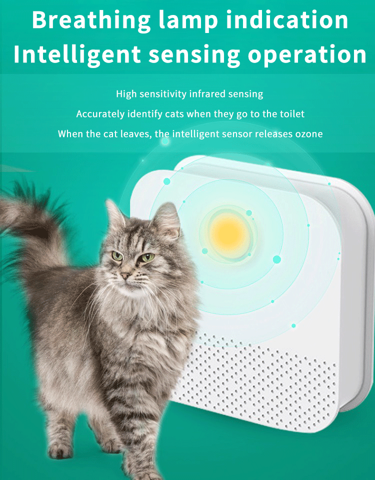 OEM/ODM Portable Rechargeable Pet Air Purifier Ozone Clean Smelly Cat Litter Air Freshener