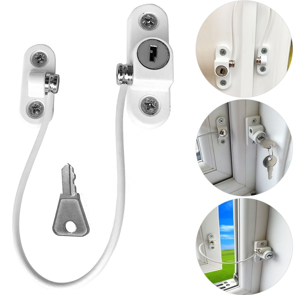 serratura sperren kunci Lockable Cable Window Safety Locks Sliding Door Restrictor Child  Security Guard Home Hardware lock