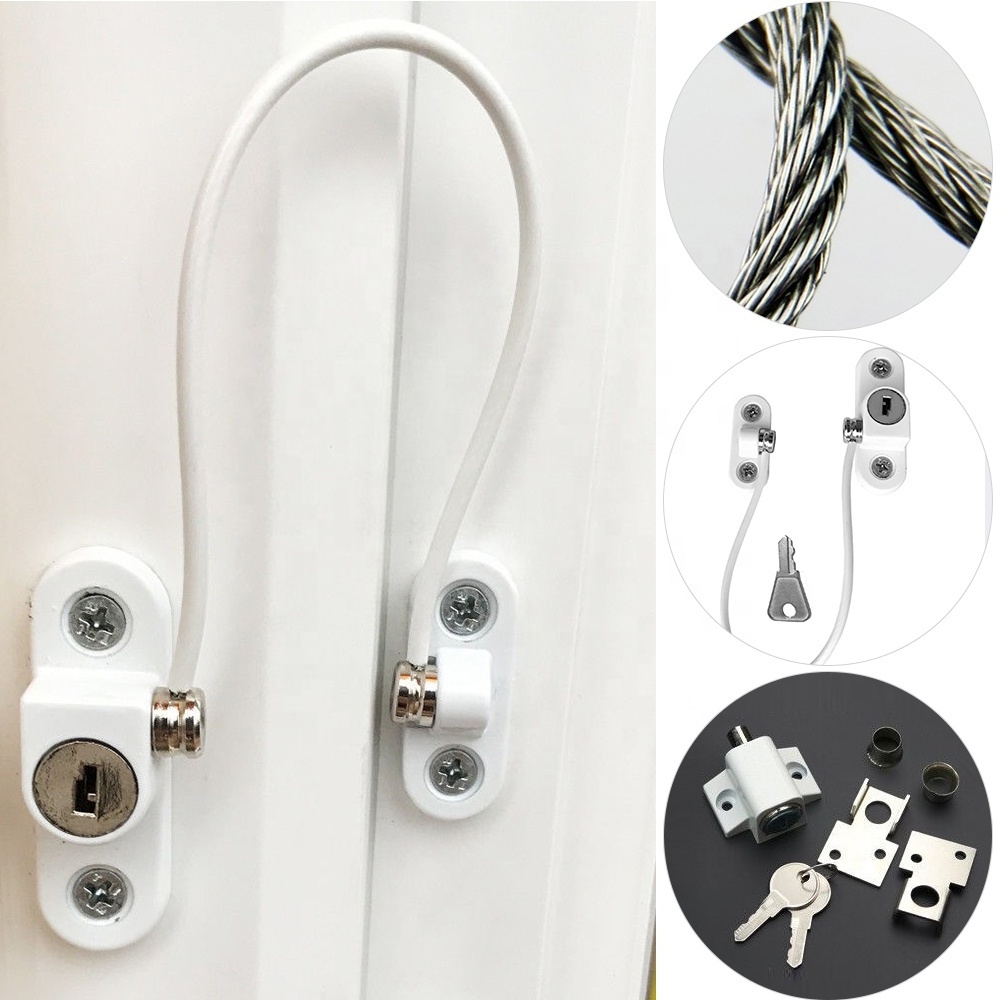 serratura sperren kunci Lockable Cable Window Safety Locks Sliding Door Restrictor Child  Security Guard Home Hardware lock