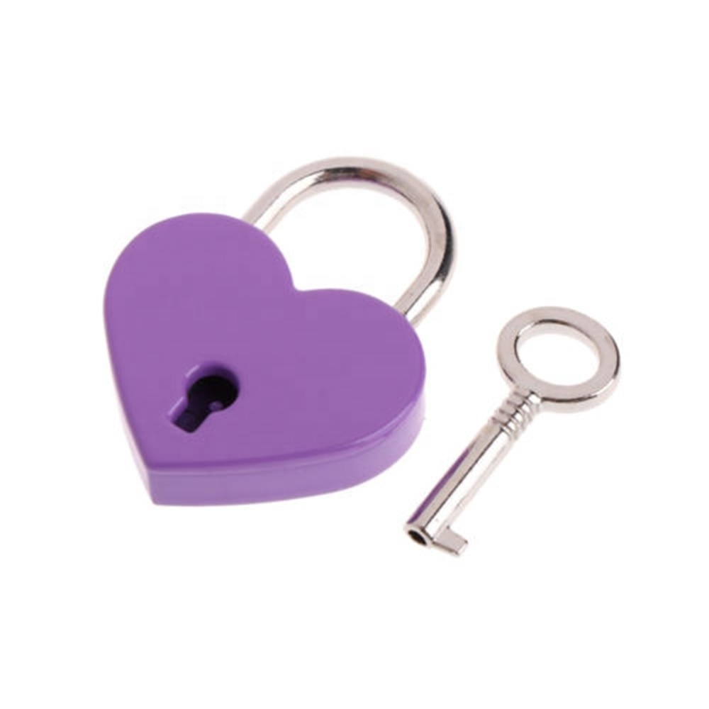 serrure Mini Heart Shape Luggage Case Gym Locker Padlock With Key box case lovers lock Home  Improvement Hardware