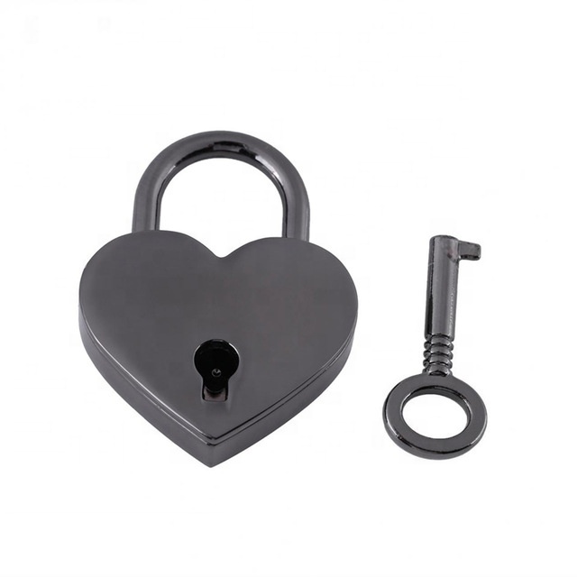 serrure Mini Heart Shape Luggage Case Gym Locker Padlock With Key box case lovers lock Home  Improvement Hardware