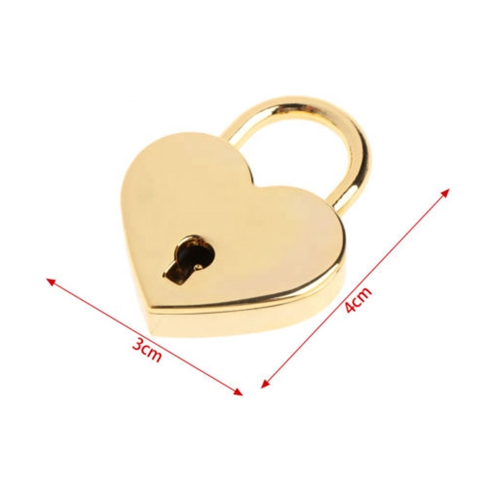 serrure Mini Heart Shape Luggage Case Gym Locker Padlock With Key box case lovers lock Home  Improvement Hardware