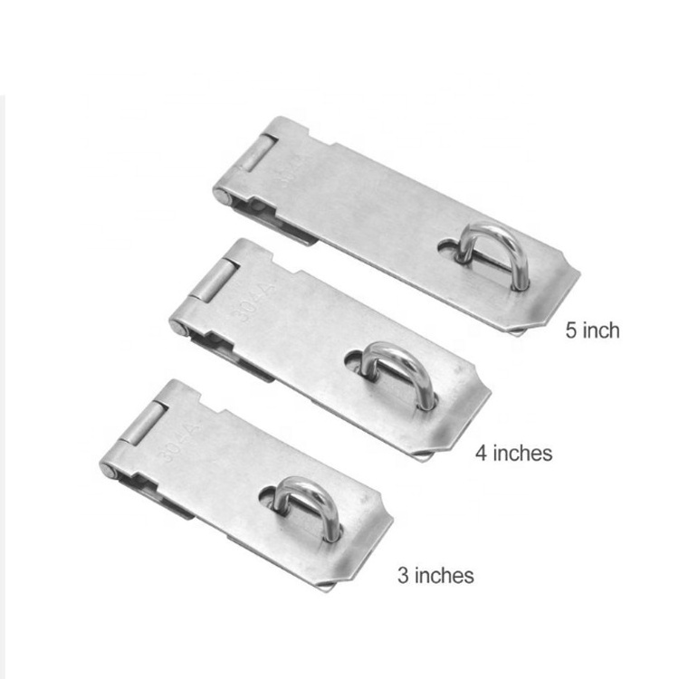 Stainless Steel Padlock Clasp Gate Hasp Staple Easy Install Door Lock Shed Latch Household Burglar-proof Hardware