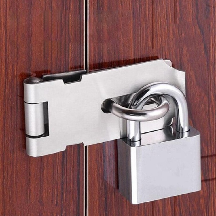 Stainless Steel Padlock Clasp Gate Hasp Staple Easy Install Door Lock Shed Latch Household Burglar-proof Hardware