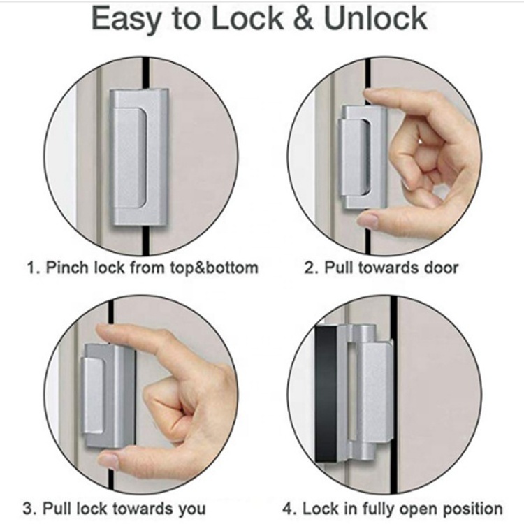 baby Defender Security Satin Nickel Door Reinforcement Lock High Security to your Home and Prevent serrure de bebe trancar snap