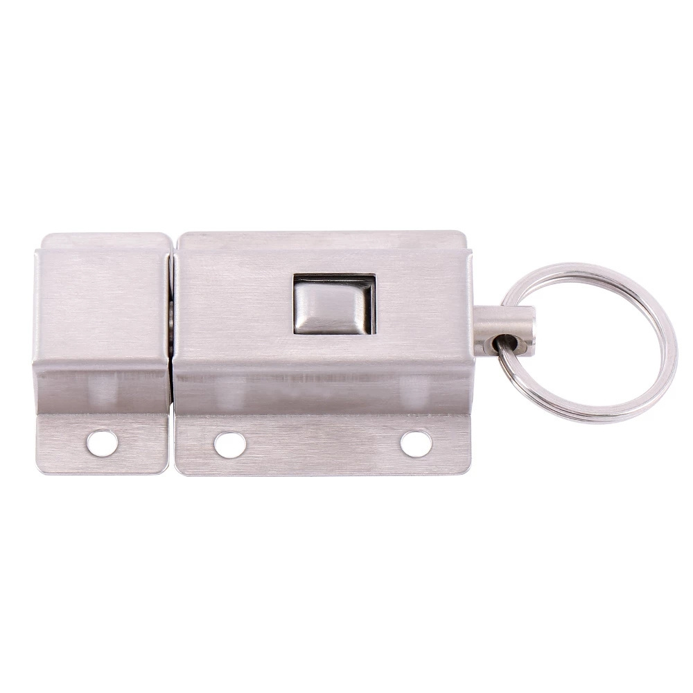 58X37mm Stainless Steel spring Door Latch Button Slide Lock Barrel Bolt High Quality Practical door lock