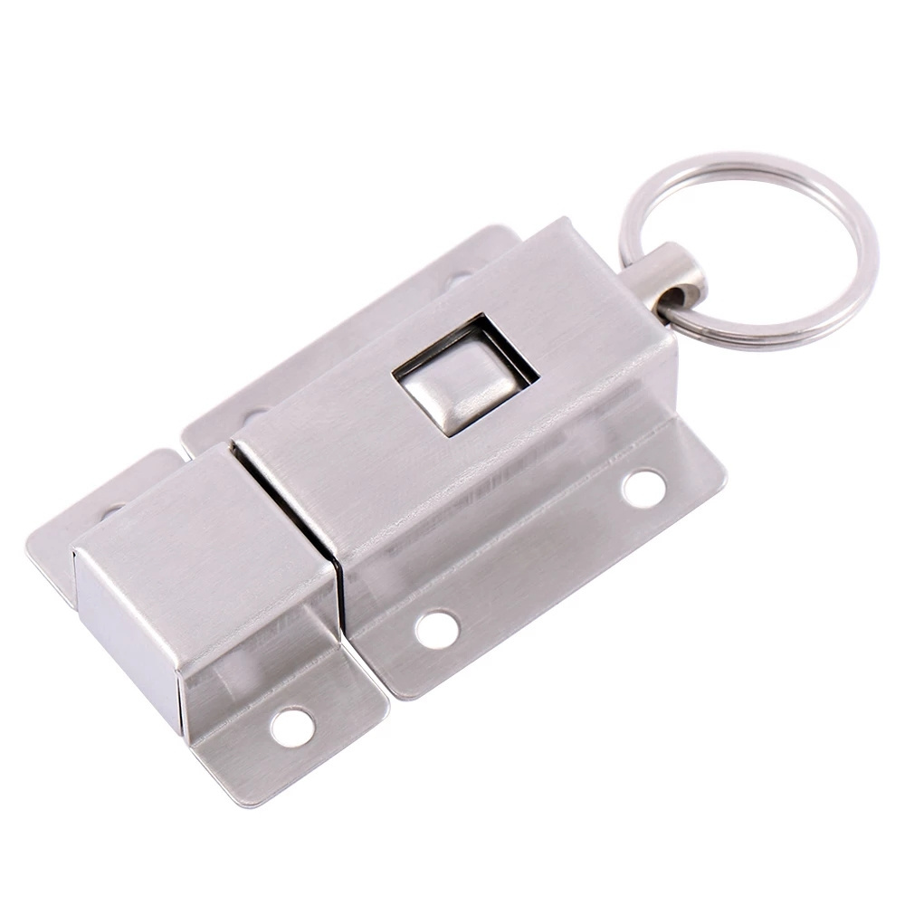 58X37mm Stainless Steel spring Door Latch Button Slide Lock Barrel Bolt High Quality Practical door lock