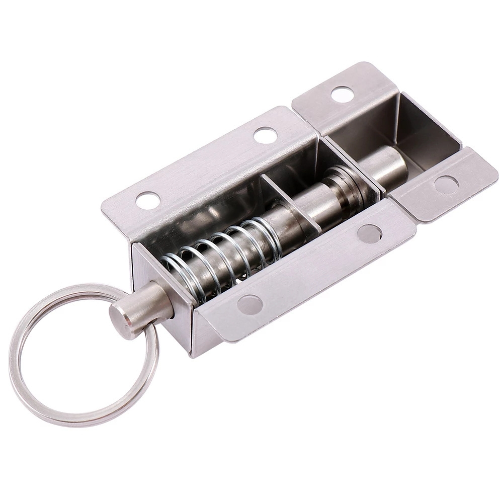 58X37mm Stainless Steel spring Door Latch Button Slide Lock Barrel Bolt High Quality Practical door lock