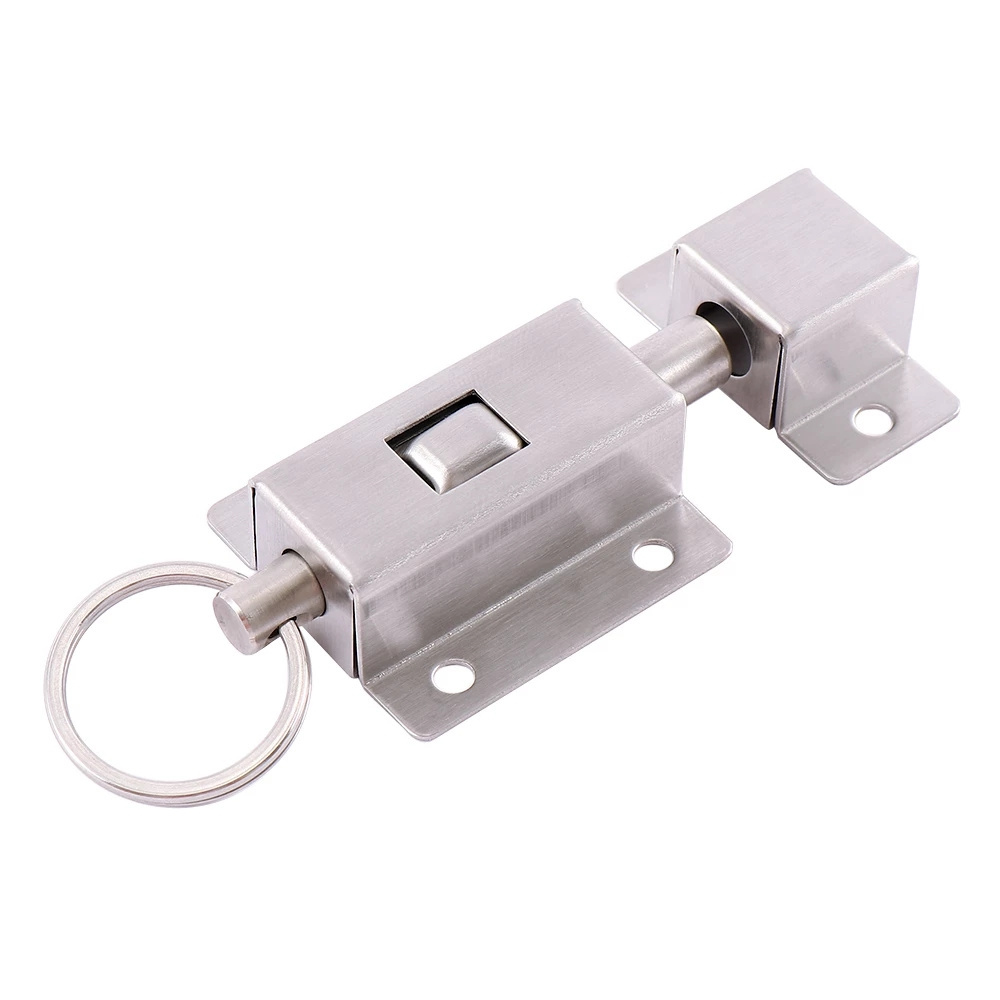 58X37mm Stainless Steel spring Door Latch Button Slide Lock Barrel Bolt High Quality Practical door lock