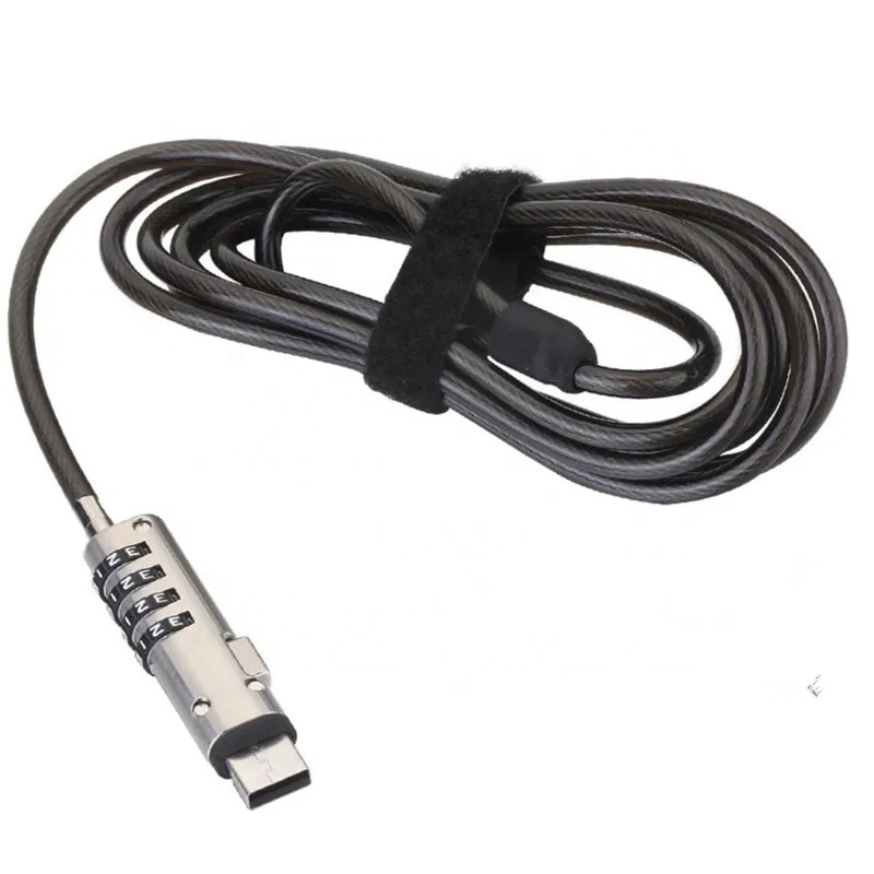 3X 4 Digital Universal Lock USB Laptop Security Cable Lock For Computer