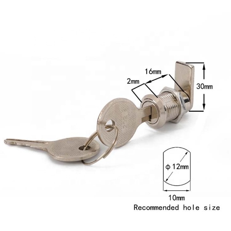 12mm chassis cash box lock core integrated machine elevator cabinet CAM lock rotary tongue lock