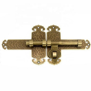 Brass door bolt Vintage wooden Chinese style door farmey lock latch yard garden door copper bolt