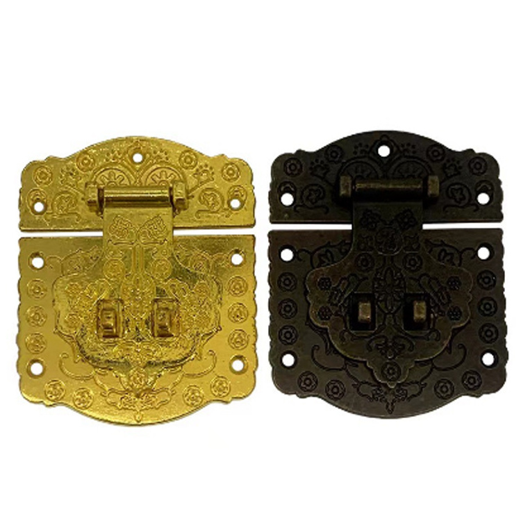 Zinc Alloy Vintage Antique Chinese Old Style Lock Bronze Lock Wood Suitcase Drawer Cabinet latch