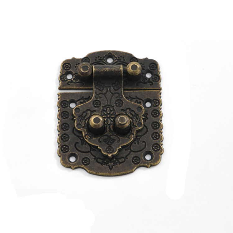 Zinc Alloy Vintage Antique Chinese Old Style Lock Bronze Lock Wood Suitcase Drawer Cabinet latch