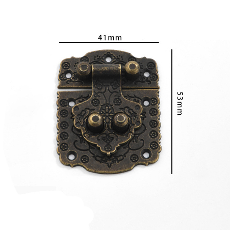 Zinc Alloy Vintage Antique Chinese Old Style Lock Bronze Lock Wood Suitcase Drawer Cabinet latch