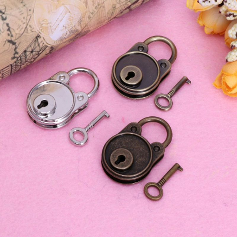 47X33mm custom New student retro bear lock diary suitcase Korean version cute decorative lock