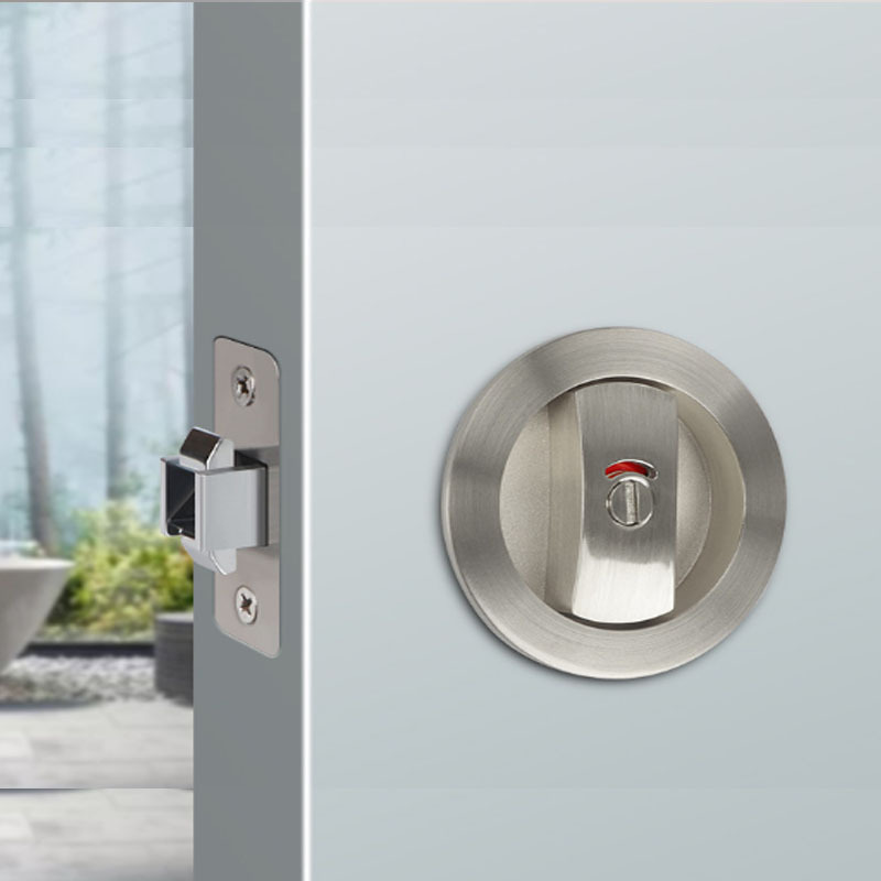 Invisible sliding Sliding door lock Bathroom indicator Modern privacy pocket Bathroom push pull invisible door lock