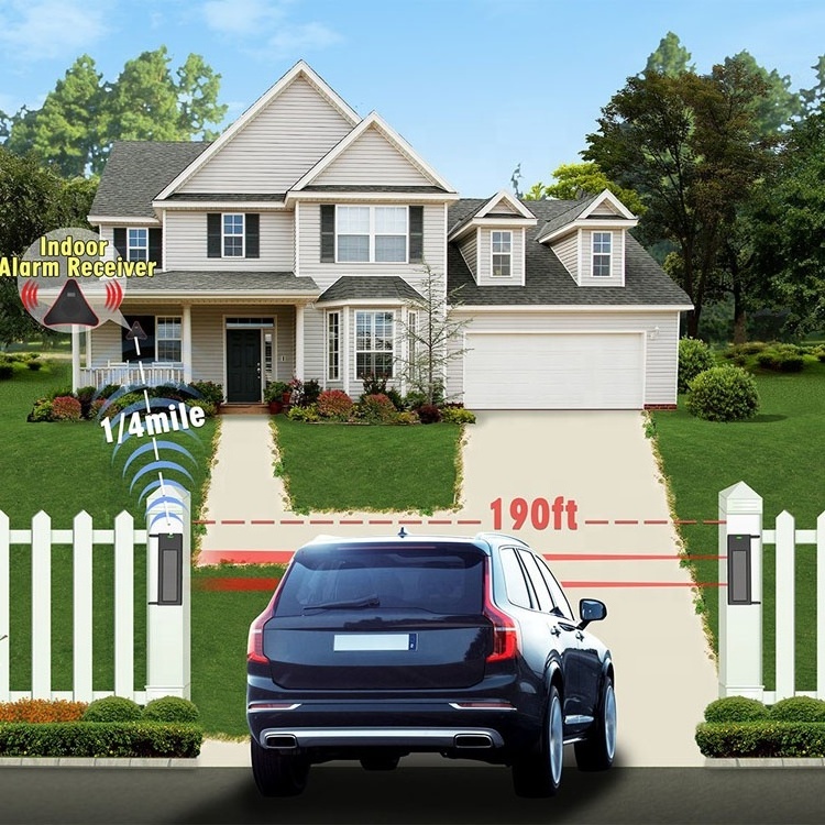 alarm home security  guard Long Transmission Range 190 Feet Wide Sensor Range  Solar Wireless Driveway Alarm System