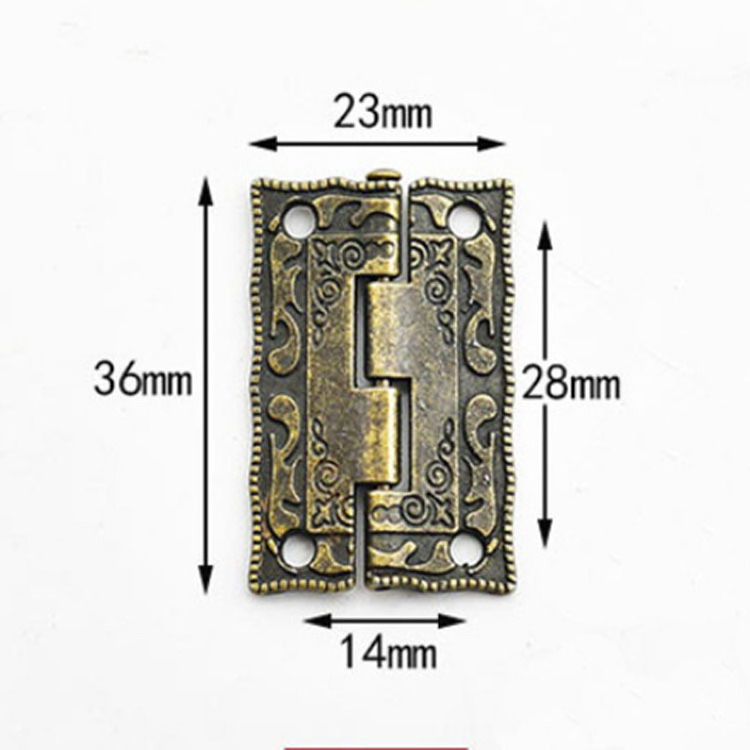 35*23mm Antique Bronze Hinges Cabinet Door Drawer Decorative Mini Hinge For Jewelry Wooden Box Furniture Hardware