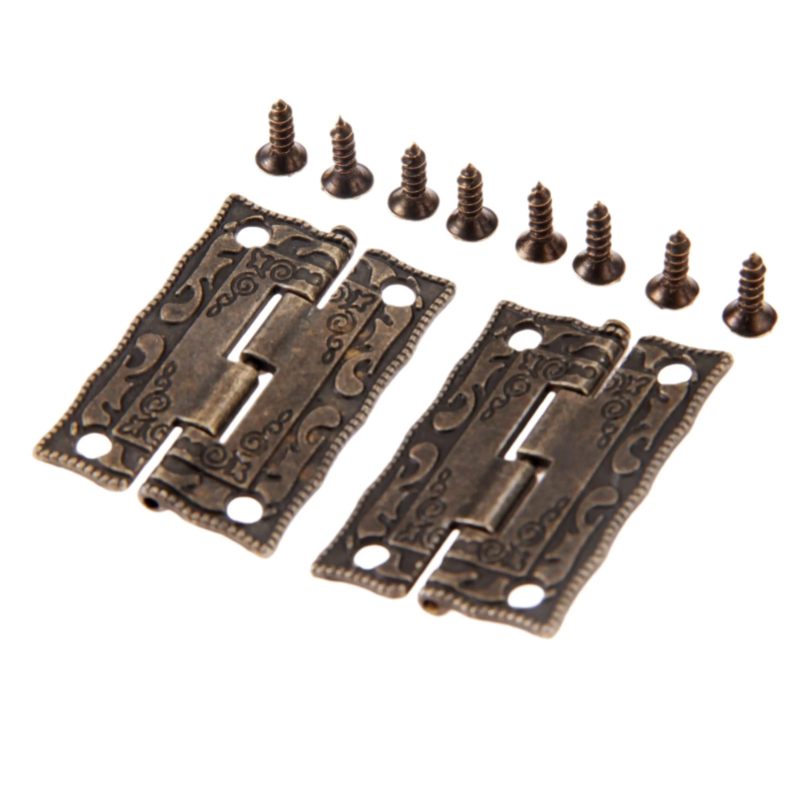 35*23mm Antique Bronze Hinges Cabinet Door Drawer Decorative Mini Hinge For Jewelry Wooden Box Furniture Hardware