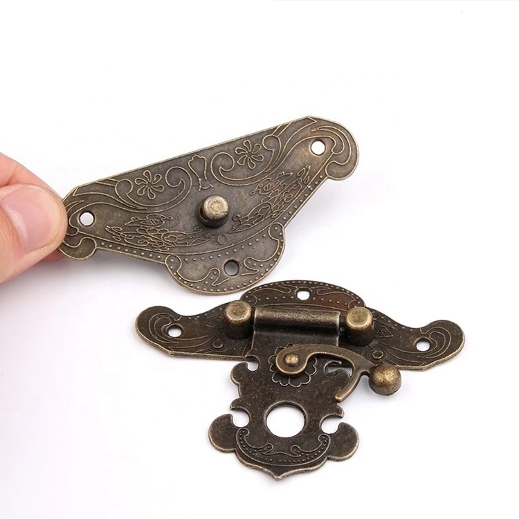 85*68mm Latch Hardware Lock Antique Wood Chest Alloy Hasp Buckle Large Wooden Wine Box Gift Accessories Ancient Clasp