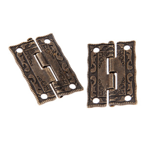 35*23mm Antique Bronze Hinges Cabinet Door Drawer Decorative Mini Hinge For Jewelry Wooden Box Furniture Hardware