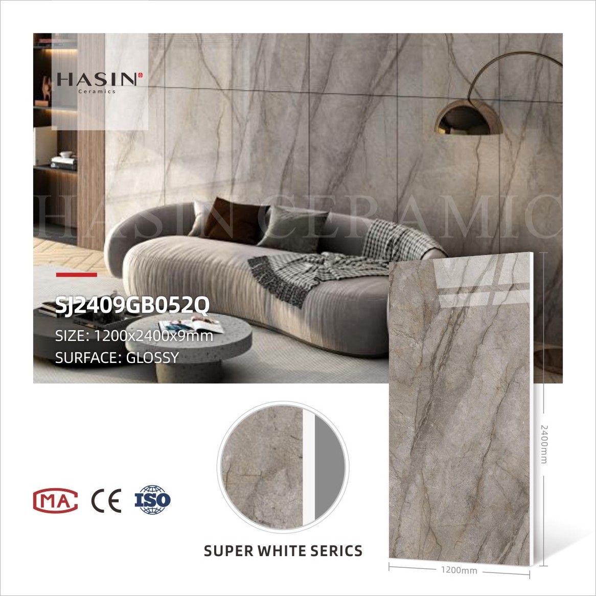 Foshan Manufacturer 1200x2400mm Big Porcelain Wall Slab Flooring Tiles Hotel Countertop Dining Table Sintered Stone