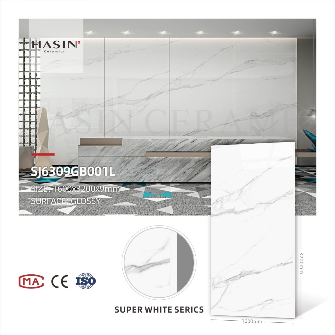 Foshan European1600x3200mm Good Price White Brick Sintered Stone Slab Wall Panels For LivingRoom