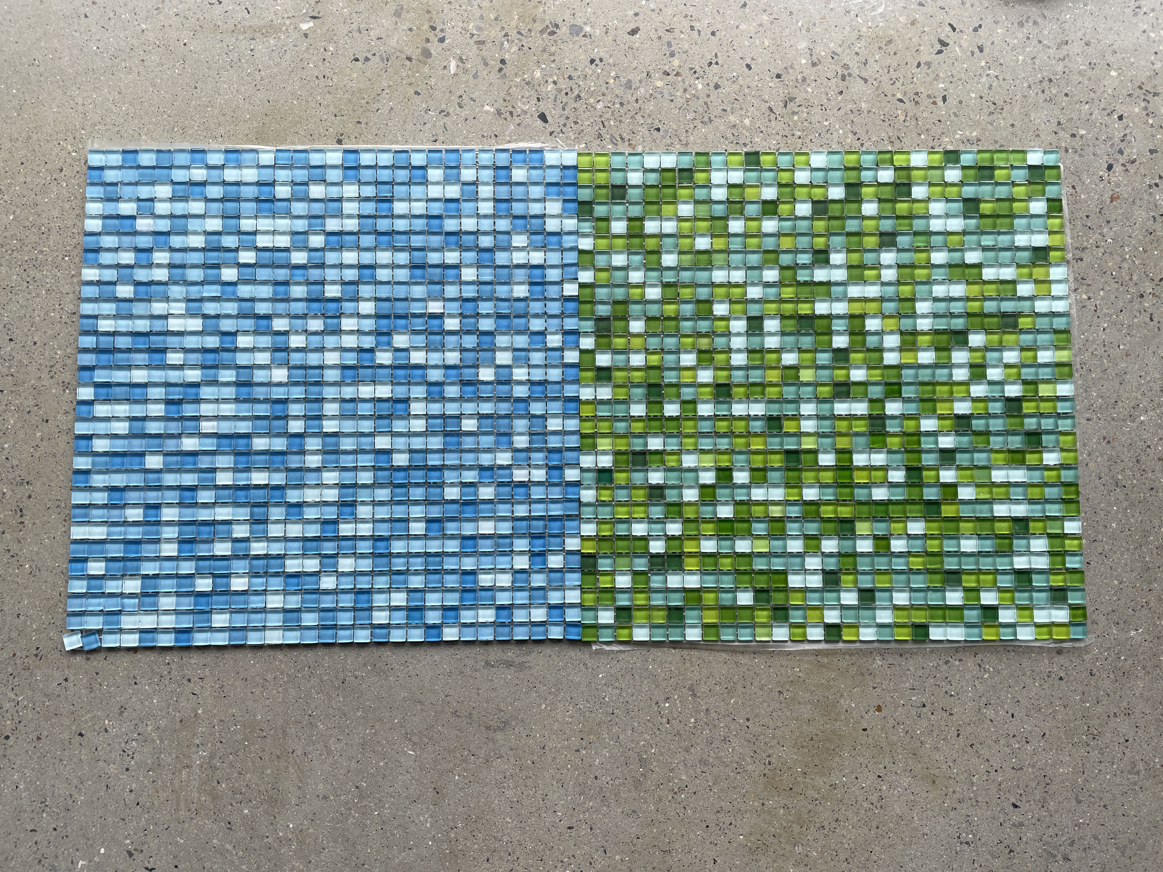 Hasin Crystal Blue Colorful Mosaic Glass Square 305*305mm Hot Sale Backsplash For Swimming Pool Tile