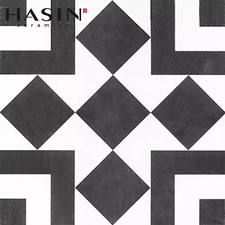 Hasin White And Black Series Pattern Mixed Color Package Matt Ceramic Kitchen Floor Tiles