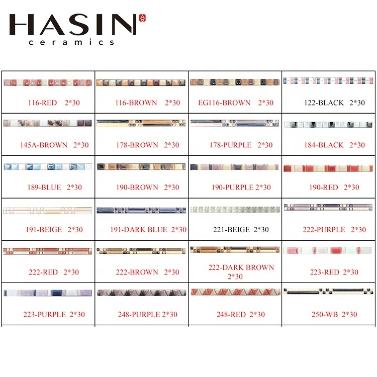 Hasin Free Sample Interior Pencil Decorative Border Strips Ceramic Tile Trim 30x300mm Large Format Porcelain Tile Industrial