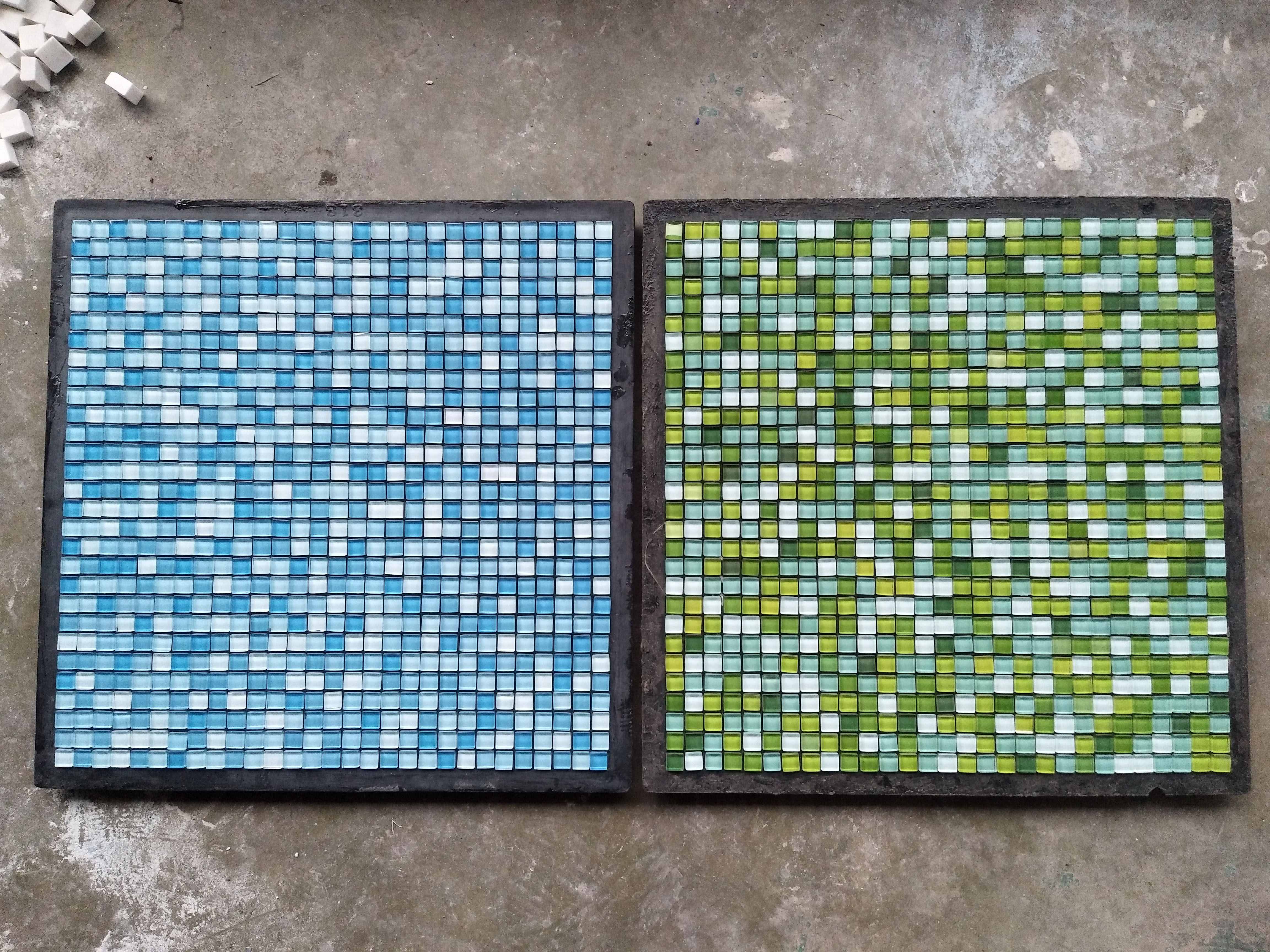 Hasin Crystal Blue Colorful Mosaic Glass Square 305*305mm Hot Sale Backsplash For Swimming Pool Tile