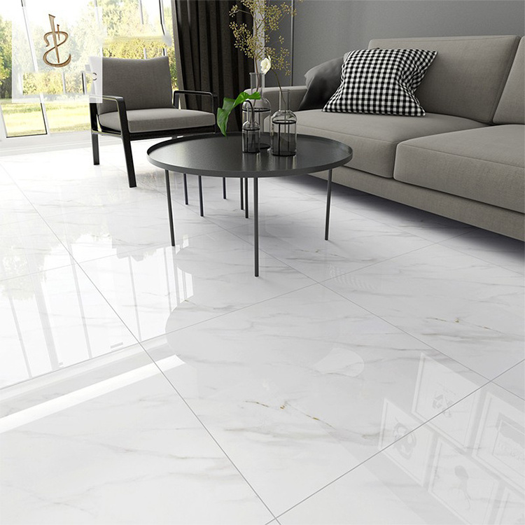 Hot Sale 60x60 Porcelanto Glossy Ceramic Tile For Floor Standard White Marble  Porcelain Tiles