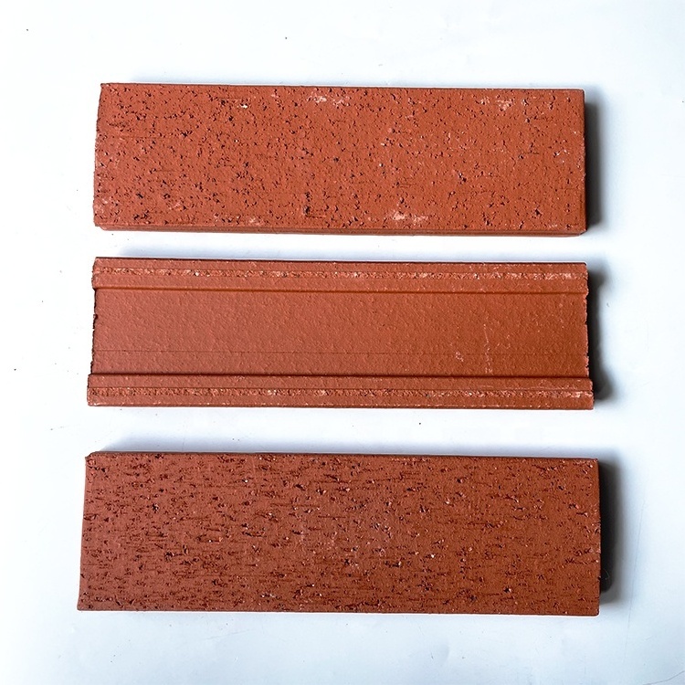 Wholesale 240x71x14mm Villa Facade Clinker Tiles Exterior Slip Clay Brick Dry Hanging External Wall Tile