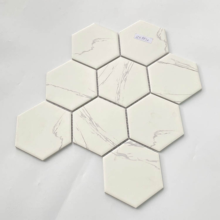 Hasin regular hexagon white marble mosaic wall and floor ceramic tiles