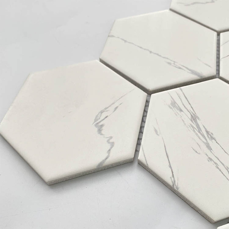 Hasin regular hexagon white marble mosaic wall and floor ceramic tiles