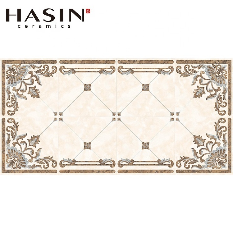 Hasin 8-in-1 Flower Parquet Polished Golden Crystal Porcelain Floor Ceramic Carpet Medallion Tiles Price 1600x1600 1600x3200mm