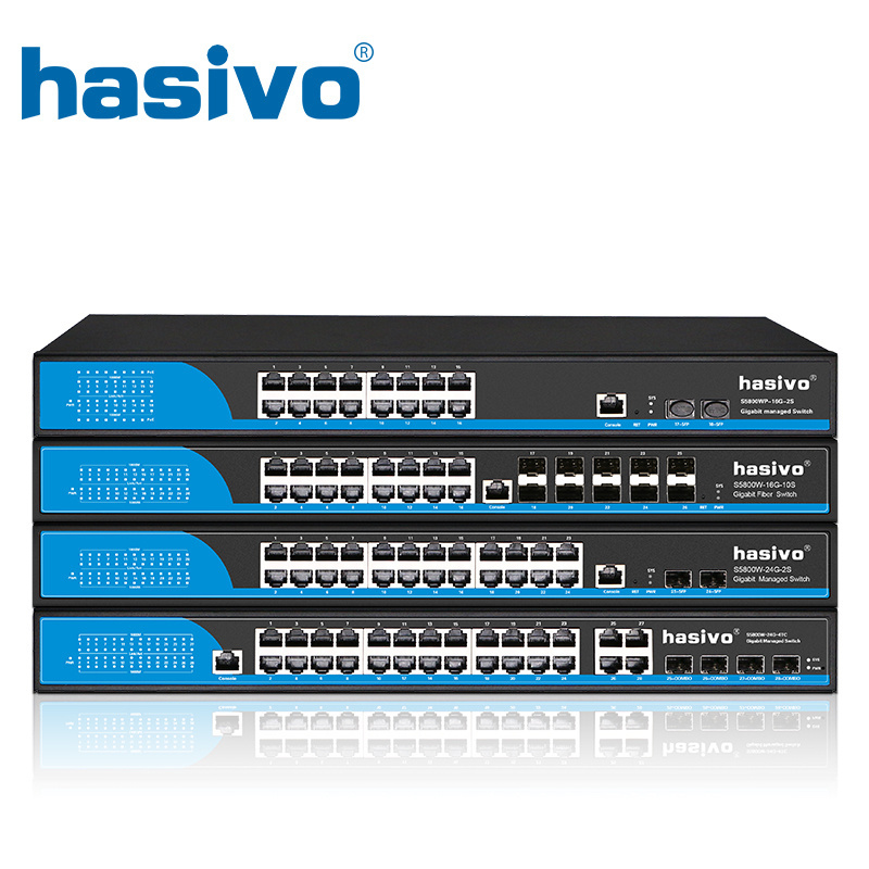 16 24 Port Managed Ethernet Switch with 4 Gigabit COMBO Gigabit L2 VLAN Managed Switch QoS LACP VLAN Support