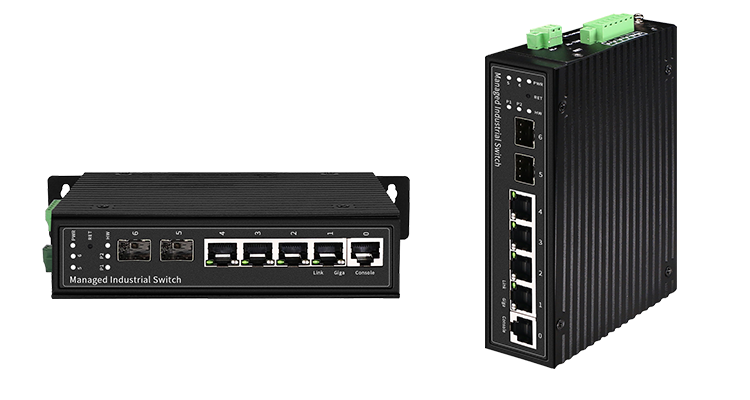 4 Port PoE Full Gigabit Industrial Managed PoE Ethernet Switch with 2 SFP DIN Rail Network Switch 24V/48V BT_90W PoE Switch