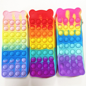 Wholesale personalised and new design Silicone decompression toys kids pencil case