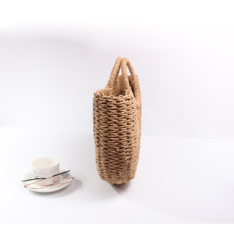 Half Circle Straw Bag Rattan Woven Handbag Ladies Messenger Beach Bags