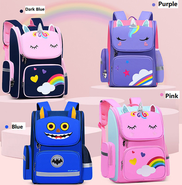 School Bags New Fashion Cartoon mochila escolar Unicorn children's school bags backpack convenient travel for Kids bag