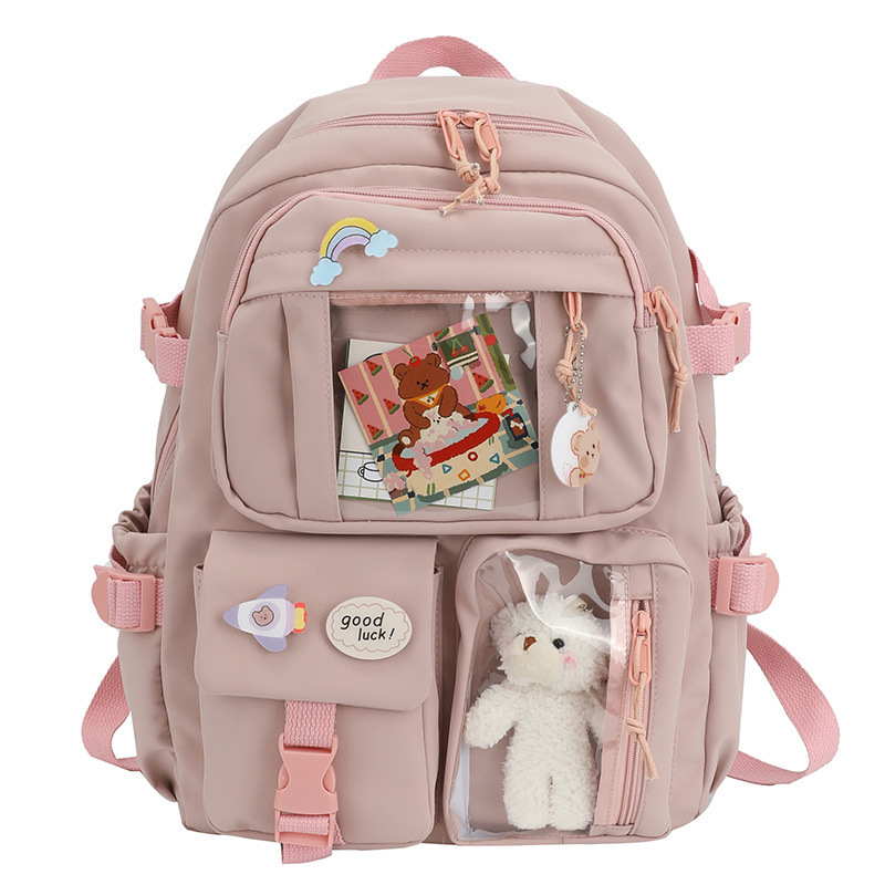 New Style Lightweight Backpack with Large Capacity High School Student School Bag Casual Fresh Girls Rabbit Pattern Backpack