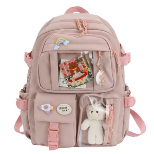 New Style Lightweight Backpack with Large Capacity High School Student School Bag Casual Fresh Girls Rabbit Pattern Backpack