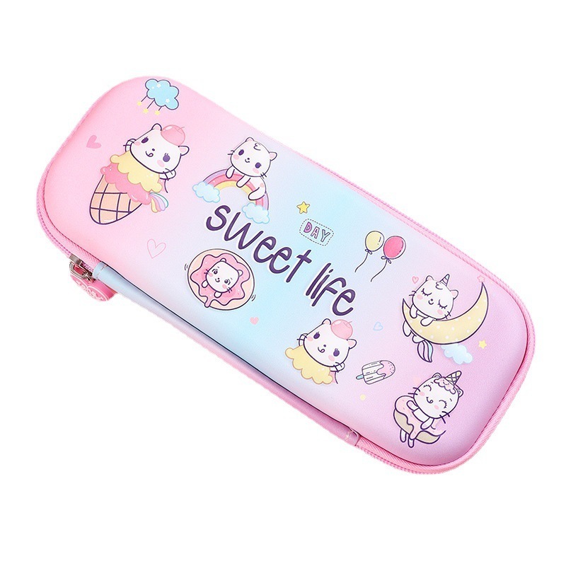 Cartoon Waterproof Pencil Case Girls Pupils Cute Pencil Box Wholesale Multifunctional 3D Stereo Pencil Case