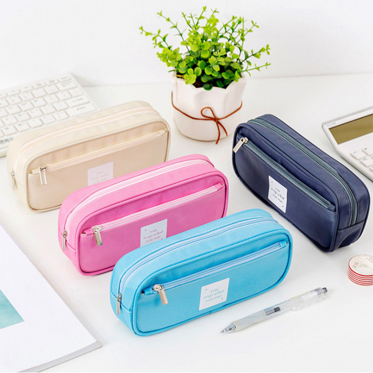 2023 Factory Wholesale Large Capacity Pen Case Zippers Pen Bag Office Stationery Bag Pencil Case